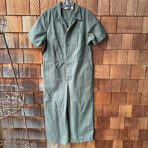 Levi's Army Green Short Sleeve Cotton Boilersuit in Women's X-Large